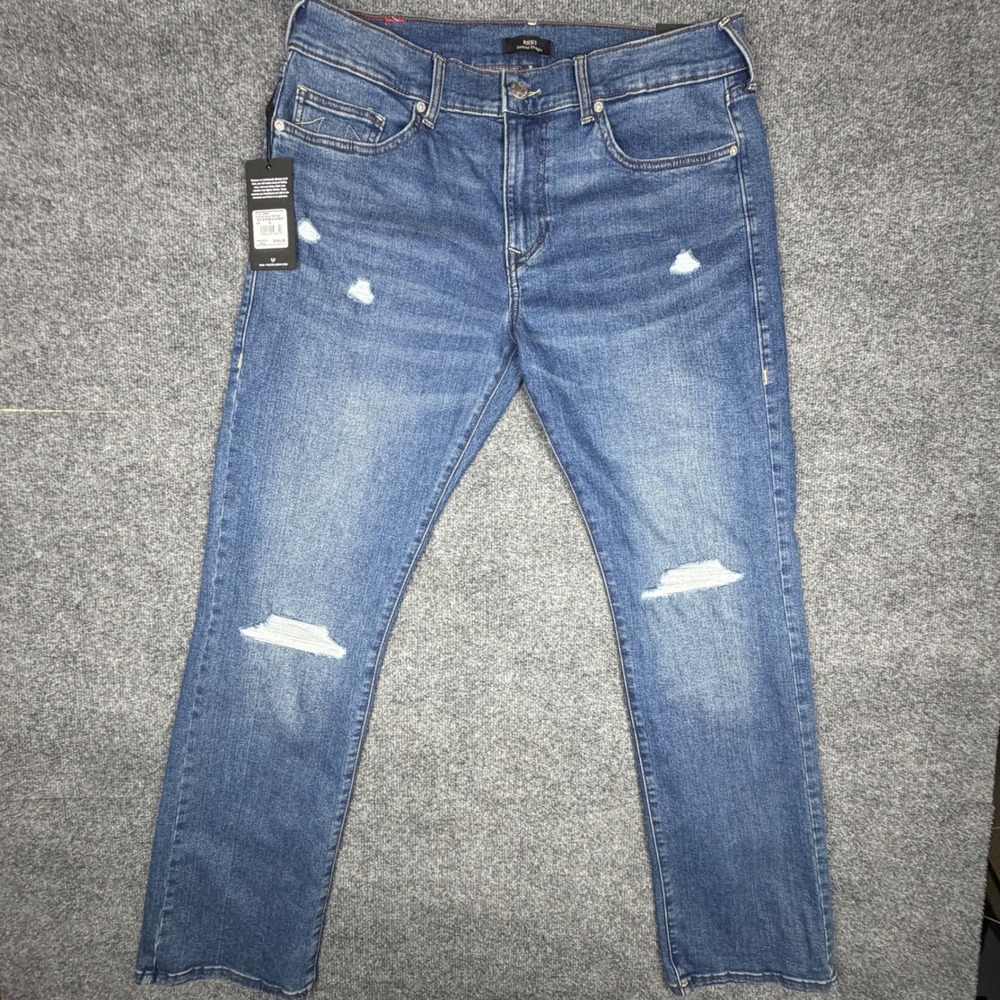 True Religion Ricky Relaxed Straight Jeans Medium Blue Comet Wash 36x34 700997